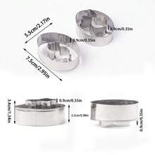 2pcs Reversible Easter Cookie Cutters, Easter Egg Cookie Cutter, Sandwich Cookie Mold, Rabbit & Chick Shaped, Stainless Steel Cookie Molds, New Easter Egg Sandwich Cookie Mold, Dual-Sided Cutter, Icing Cookie Cutter, Baking Tool - Silver - View 2