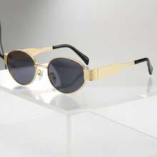 1副男女通用椭圆形/方形小框高品质个性化简约时尚眼镜，适合休闲、旅行、派对、海滩、日常佩戴 - 彩色 - 查看 12