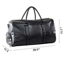 Leather Travel Bag With Shoe Pouch, Waterproof Weekender Overnight Bag, Carry On Duffel Bag For Men Women-Black - 黑色 - 查看 5