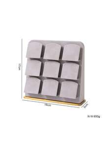 9-Grid Velvet Necklace Display Stand, Luxury Gold Base Jewelry Organizer, Jewelry Store Display Prop - Grey - View 10