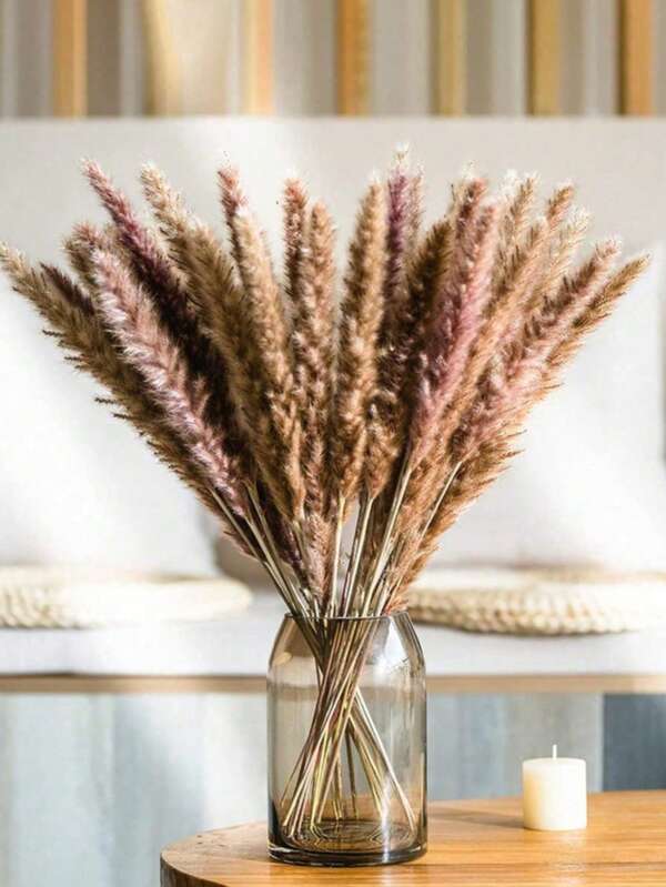 15/30/45/60 Pcs Pampas Grass, White Small Reed, Pampas Grass, Approx. 17 Inches/45 Cm Natural Dried Pampas Grass Branches Decor, Suitable For Home, Kitchen, Garden, Party, Home Decor And Gifts, Bohemian Style, DIY Floral Arrangement, Photography Props