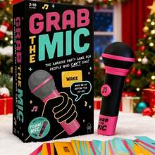 Interactive Music Toy & Board Game: Lucky Egg Family Karaoke With Foam Mic & 125 Bad Lyric Cards, 2-10 Players Party Game For Kids 8+, Perfect Interactive Gift For Festivals & Family Fun - A - Xem 1
