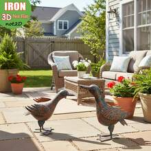 Estátua de Metal de Pato Estilo Vintage para Jardim Externo - Escultura de Jardim Artesanal para Primavera, Verão, Fazenda, Pátio, Quintal, Varanda e Decoração de Beira de Piscina - Presente Único para Dia das Mães, Casamento, Inauguração, Halloween e Natal - Animal - Visão 8