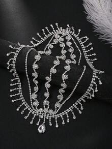 Tassel Forehead Pendant Headpiece, Fashionable European And American Style Stage Performance Hair Accessory, Hair Chain, Bride To Be, Party, Hair Accessories Women - Vàng - Xem 6