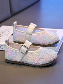 1双玫瑰花图案网面公主鞋，软底防滑，深受女婴喜爱 - 彩色 - 查看 3