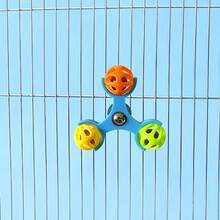 1个鹦鹉旋转铃铛玩具，360度旋转，智能减压，鸟笼配件玩具，发出清脆悦耳的声音 - 彩色 - 查看 8