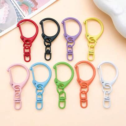2pcs 41x18mm Alloy Random Color D Shaped Safety Clasps For DIY Jewelry Making Bracelet, Necklace, Earring Supplies
