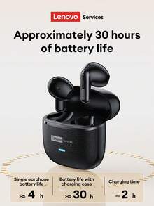 Lenovo LE230 In-Ear Bluetooth Earphones With Protective Case Set, Elegant Leather Design, HD Call Noise Cancellation, True Wireless Surround Sound, Bluetooth 5.0, Low Latency For Music, Gaming, Sports, Office, Suitable For Android, IOS, PC, Great Gift For Holidays - Black Headphones + Shark-shaped Protective Case - View 6