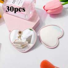 1/3/6/10/20/30/50个装心形便携式口袋镜,现代简约设计,高清画质,迷你化妆镜,学生宿舍适用,女士礼物,粉色-白色-绿色-黑色可选 - A - 查看 24