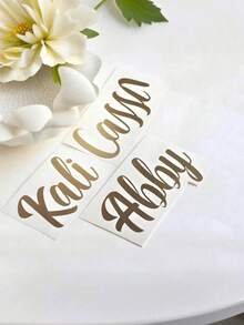 Customized Name Text Content Stickers, Name Stickers, Customized Stickers, Name Stickers, Date Stickers, Romantic Wedding Gift Box Balloon Stickers, Birthday/Anniversary/Wedding/Conference Gifts, DIY Gifts, Handmade, Handwritten, Wedding Stickers - Multicolor - View 2