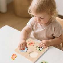 1pc Wooden Mushroom Peg Cartoon Inlay Board Toy, Small Animal Feeding Matching Grab Board Game, Suitable For Children 12m+ - Multicolor - View 9