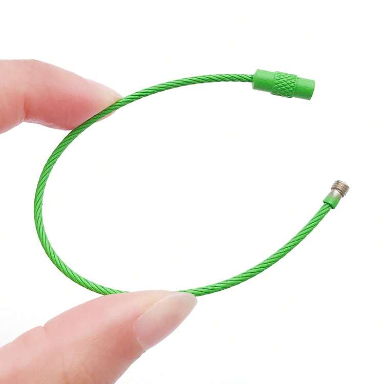 2个47x50毫米混合钢丝钥匙圈，圆形DIY首饰制作配件，适用于手链、项链、耳环等工艺品制作 - 彩色 - 查看 10