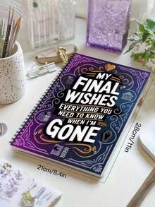 我的遗愿：我离世后您需要知道的一切——螺旋装订的预先规划和遗嘱汇编手册，耐用纸张，紫金色封面——葬礼安排、继承人规划、成人遗产管理手册、近期逝世指南、临终关怀规划、励志日记、长期记事本、长期记录、纪念文件、成人规划 - 方形 - 查看 4