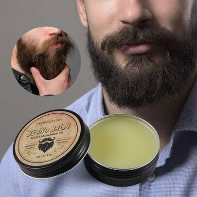 完美链接胡须膏，含檀香油，富含荷荷巴油、蜂蜡、乳木果油、摩洛哥坚果油，不痒不痒。