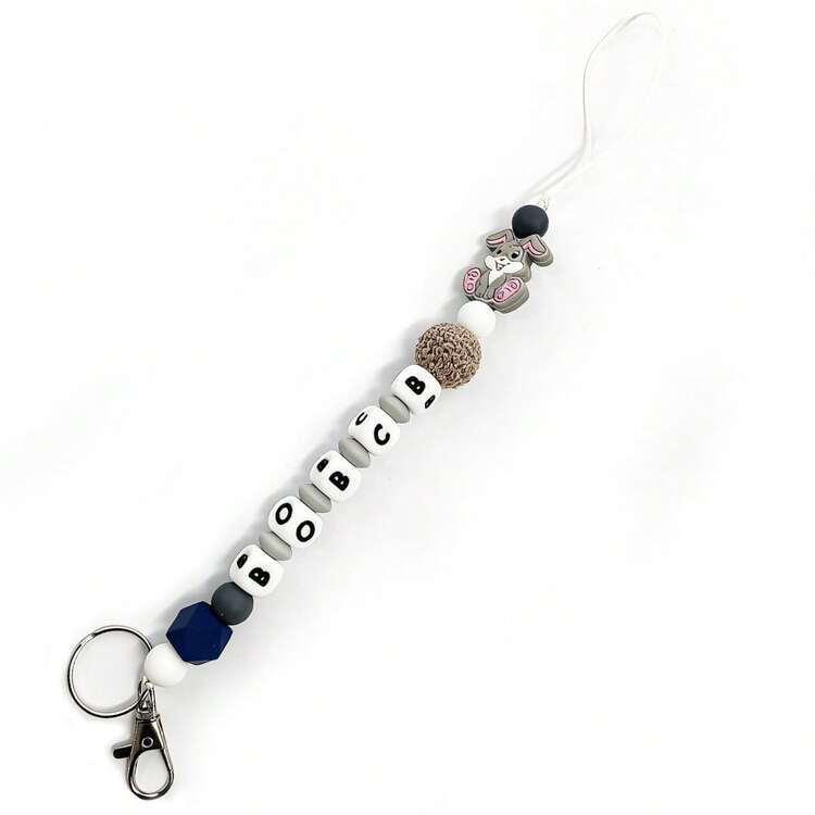 [Customized] 1pc Personalized Rabbit Keychain, Easter Decoration Gift, Customized Name, Backpack Pendant, Valentine's Day Gift - Rabbit Keychain - View 34
