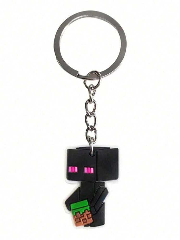 1/5/10pcs Minecraft Pixel Battle Pixel Grid Theme Birthday Party Gifts Soft PVC Keychains, Including Steve, Alex, Creeper Characters Keychains, Backpack Decor, Car Hanging Ornaments, Backpack Pendants, Suitable For Birthday, Holidays, Halloween, Christmas, Anniversary And Other Occasions - Multicolor - View 8