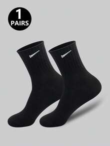 1双/5双/6双装 女士休闲长袜，简约舒适，日常穿着，男女通用中筒袜，秋季款 - 彩色 - 查看 14