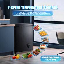 WANAI 3.5 CU.FT. Chest Freezer With Removable Basket And Bottom Defrost, Water Drain Freestanding Top Open Door, Deep MINI Freezer With Adjustable 7 Themostat For Home/Apartment - US B Type Plug(110-127V) - View 8