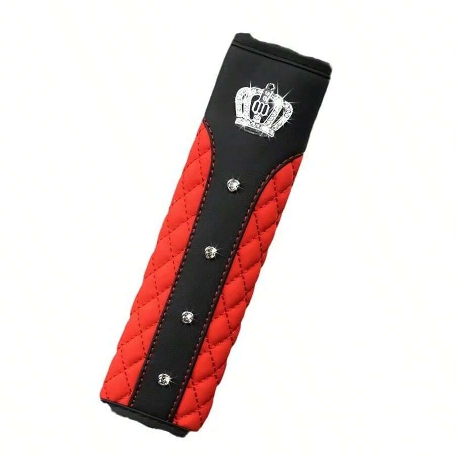 Car Seat Belt Shoulder Cover Advanced Texture Diamond Crown Seat Belt Protective Cover Universal Explosions - A - View 1