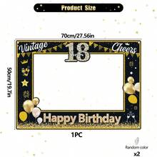 1 Khung phông nền chụp ảnh sinh nhật lần thứ 18 - 70*50cm, Thiết kế số 18 màu đen & vàng với bóng bay & ruy băng, Phông nền trang trí tiệc, Thích hợp cho tiệc sinh nhật lần thứ 18 cho nam & nữ, Lễ kỷ niệm chuyển giao tuổi 18, Phụ kiện chụp ảnh chủ đề số, Khung ảnh tiệc năm mới - Nhiều màu - Xem 7