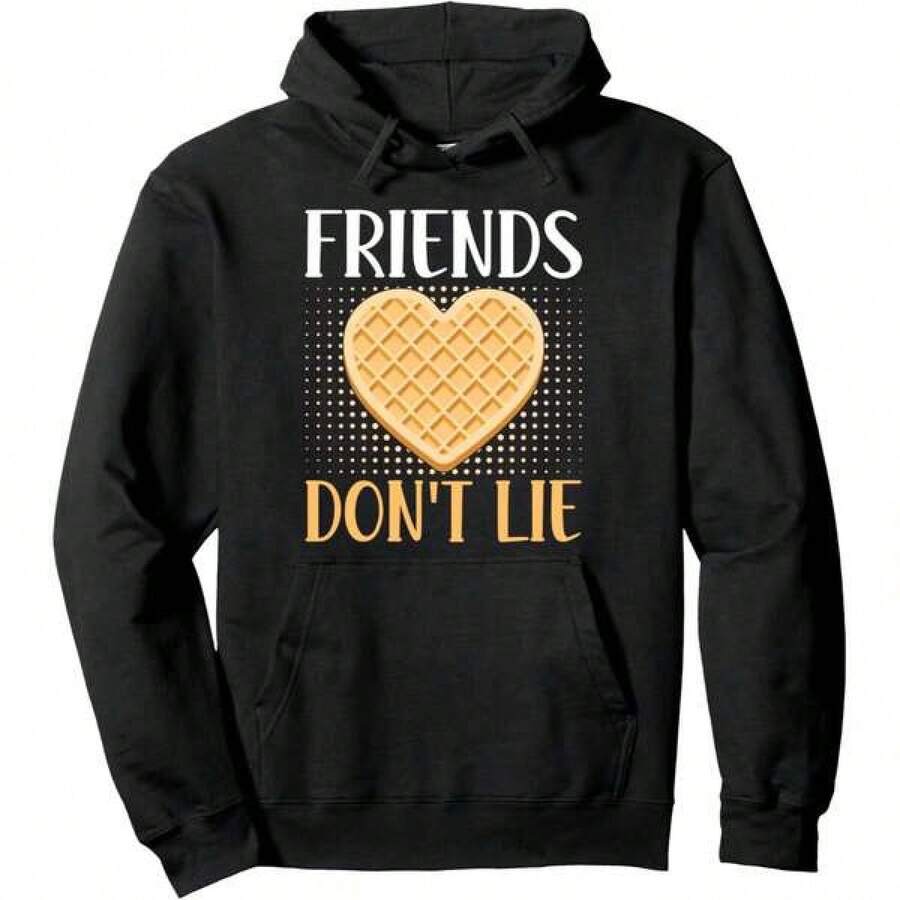 Friends Don't Lie, Waffle Nut Lovers Costumes Waffles Pullover Hoodie - Black - View 1