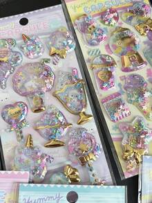 Cute Gold Border Shiny Candy Rocking Stickers For Children's Exchange Stickers - Multicolor - View 7