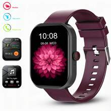 1 件智能手表，带硅胶表带，男女通用运动智能手表，带计步器、卡路里追踪、多种运动模式、距离追踪、音乐控制、远程摄像头、无线通话、可自定义表盘、信息提醒、闹钟、天气、2.01 英寸全触摸屏，兼容 IOS 和 Android 智能手机 - 彩色 - 查看 8