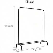 Clothes rack Free-standing clothes hanger Drying rack Metal bedroom clothes rail with lower storage shelf Shoe rack Coat rack for bedroom 146 x 110 x 40cm (Black) - Noir avec crochets latéraux - Voir 3