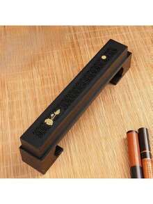 Minimalistischer Lederstruktur Hintergrund passend zu dunkel farbiger geprägter Räucherstäbchenhalter, integrierter Halter für Räucherstäbchen, moderne Zen Wohndekoration - mehrfarbig - Übersicht 8