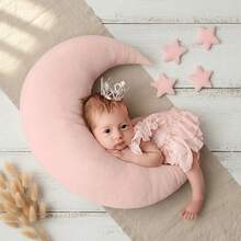 5pcs Newborn Photography Props Baby Soft Velvet Moon And Star Shaped Posing Cushion Basket Filler Sets - Multicolor - View 5