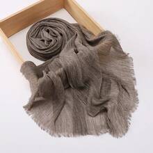 1pc Solid Color Breathable Soft Hijab Shawl, Natural Crinkle Texture Modest Hijabs Modal Hijab Scarf - Multicolor - View 14