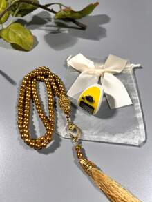 2pcs/Set Muslim Prayer Beads & Tasbih LED Ring Counter Set, Elegant Bow Gift Bag Packaging, Includes Handheld Ring Counter, Suitable For Prayer Counting, Activity Tracking, Holiday Gifting - Multicolor - View 7