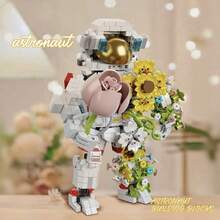 青少年及成人休闲积木玩具，新款宇航员积木装饰，高难度宇航员积木玩具，创意逼真宇航员拼图模型，宇航员主题生日/节日礼物 - 彩色 - 查看 6