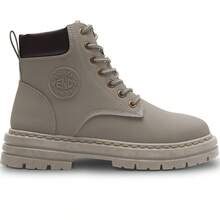 Shendy Vendy Men's Heavy Duty Fashion Boots, Tactical Urban Style Faux Leather Platform Boots With Thick Sole, Non-Slip, Wear-Resistant, Comfortable - Work Boots, Motorcycle Boots, Men's High Boots, Men's Shoes - 裸色 - 查看 3