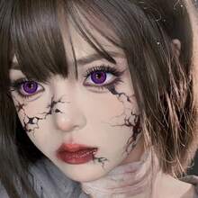 3D Contact Lens Case Kit, Portable Travel Accessory For Daily Outdoor Use, Festive Gift,Halloween Cosplay Exclusive, Costume Party, For Daily Life, Parties, Concerts, Christmas And New Year Makeup - Màu tím - Xem 2