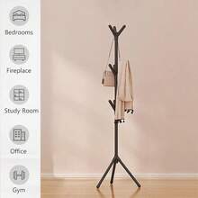 1pc High-Quality 6-Hook Coat Rack, Nordic Style Floor Standing Coat Rack, Quick Assembly, Minimalist Design, Thick Steel Pipe, Durable, Portable & Practical, Suitable For Bedroom, Living Room Storage, Hallway Tool Organization And Clothing Management. Can Store Hats, Scarves, Clothes And Other Items, Making The Room Cleaner And Tidier. - Multicolor - View 7