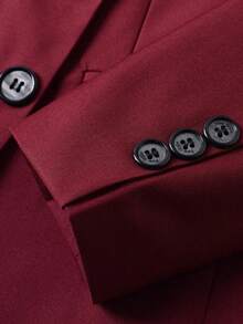 3-10岁男童五件套西装，幼儿燕尾服正式套装，包含花童制服外套、马甲、裤子、衬衫、领带，适合生日派对、婚礼、周年纪念日等场合，酒红色 - 酒紅色 - 查看 5