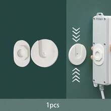 1/5/10pcs Wall Mounted Plug Hook Holder - Self-Adhesive Plug-In Socket Bracket, No Drilling Required, Removable & Reusable, Space-Saving Switch Panel Organizer, Suitable For Kitchen And Bathroom, White Plastic Outlet Cover Fits Most Power Sockets - White - View 11