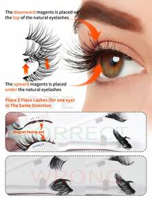 MAGEFY 1 Set magnetische Wimpern mit Applikator, kein Kleber & kein Make-up Entferner nötig, natürliche vernetzte Full Lash Extension, weich & tragbar, Augen Schönheit verbessern, leicht & nicht reizend, wiederverwendbar täglich, Katzenaugen & 3D Kunstmink Wimpern, elegantes Geschenk, Essentials für Sommerreisen, Strandurlaub, Camping - Natürliche Wimpern - Übersicht 11