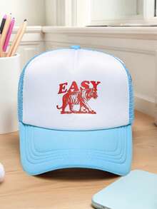 1pc Men's & Women's "Tiger EASY" Printed Baseball Cap Adjustable Design, Lightweight And Comfortable To Wear Ideal For Hiking, Mountaineering, Travel, And Outdoor Sports Unisex Baseball Cap For Men And Women Casual Streetwear Fashion Hat,Beach,Holiday - Multicolor - View 13