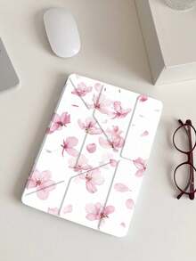 Cherry Blossoms Pattern Tablet Case Compatible With IPad Air 11-Inch M3 2025 / M2 2024, IPad Air 5th Generation 2022 , IPad (A16) 11 Inch 11th Generation 2025,Compatible With Samsung Galaxy Tab,Kindle Paperwhite 12th Gen 2024, Clear Back ,Fashion Pattern Protective Case,Autlueomatic Sleep And Wake-Up Function, Airbag Protection, Suitable For Gifts And Office Use - Multicolor - View 3