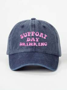 1pc Women's Embroidered "SUPPORT DAY" Washed Baseball Cap, Adjustable, Casual Sun Protection Hat Suitable For Valentine's Day, Spring/Autumn Travel, Versatile, Unisex Youth Y2K Style Sun Hat - Baseball Cap - View 25