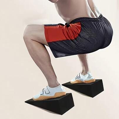 2个瑜伽楔形砖，健身深蹲倾斜砖，EVA材质抬腿拉伸脚跟倾斜板
