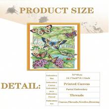 SNA 2026 New Style Cross Stitch Embroidery Kit Butterfly Flower Bushes Cross-Stitch Full Printed Embroidery Sets Diy Handicraft Needlework Diy Kit Crafts Embroidered Embroidery Kit Cross Stitch Kits Crochet Kit Punch Needle Kit Sewing Accessories Sewing Kit Embroidery Thread Craft Kit Stitch Stuff Sewing Patterns Crochet Craft Supplies Embroidery Kit Beginners Sewing Pattern - Need to Embroider By Yourself, No Frame - View 9