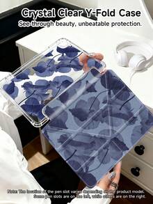 Water Lily Ink Painting Tablet Case Compatible With IPad Air 11-Inch M3 2025 / M2 2024, IPad Air 5th Generation 2022 , IPad (A16) 11 Inch 11th Generation 2025,Compatible With Samsung Galaxy Tab,Kindle Paperwhite 12th Gen 2024, Clear Back ,Fashion Pattern Protective Case,Automatic Sleep And Wake-Up Function, Airbag Protection, Suitable For Gifts And Office Use - Multicolor - View 5