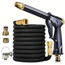 1pc Magic Expandable Hose, High Pressure Multi-Function Car Wash Water Hose, Shrinking & Expanding Garden Hose Spray Gun Tool, Watering Equipment - A - View 1