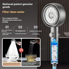 Kepala Pancuran Pegang Tangan, Pahlawan Hitam, Dengan Penapis Boost, Aliran Air Kuat, Naik Taraf 580%, Diperbuat Daripada Bahan ABS Tebal Niche Shower Pancuran Mandi Kepala Shower Shower Filter Rainfall Shower Head Shower Head Handheld - Grey - View 5