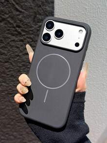 极简哑光磁吸手机壳，适用于 17/16/15/14/13/12/11 - 黑色 - 查看 1