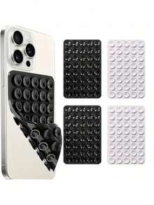 硅胶吸盘支架套装 4 件装，经典双面 40 个硅胶吸盘，手持自拍杆/支架，多功能粘性手机支架，可重复使用粘垫，用于手机支架或握持，方便自拍、视频等。易于粘贴，易于清洁，兼容 和安卓系统。非常适合淋浴时视频录制和摄影。节日礼物，手机配件，情人节礼物。 - 彩色 - 查看 7