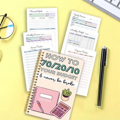 1pc Family Financial Planning Spiral Notebook | Expense Tracking | Income & Expense Record | Savings Goal, Adult, Household And Office Financial Planning Handbook